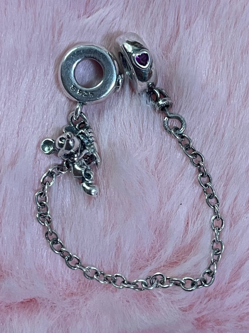 925 Sterling Silver Climbing Mickey Mouse Safety Charm